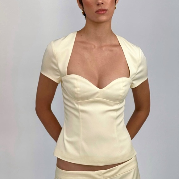 Butter Short Sleeve Bustier Top - Picture 1 of 3